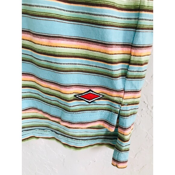 Bear Surfboards Vintage 90's Men's Striped Polo Shirt Size M - Picture 2 of 3